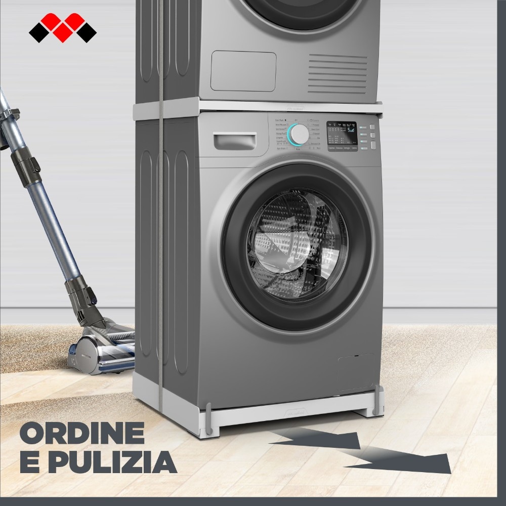 Kit sovrapposizionamento lavatrice/asciugatrice con ripiano torre wood - Offerta nel negozio Unieuro