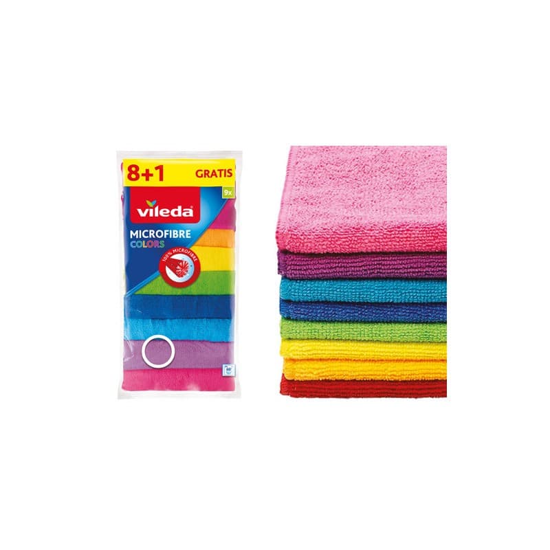 8+1 Panni Microfibra Colors 30 x 30 cm o Ricambio Turbo Extra Vileda – Iper La grande i