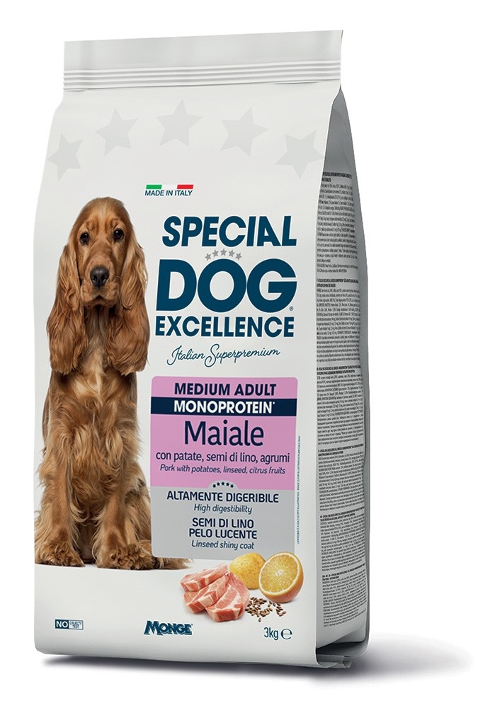 Special Dog Excellence Monge Alimento monoproteico per cani kg 3 - Offerta nel negozio Bennet