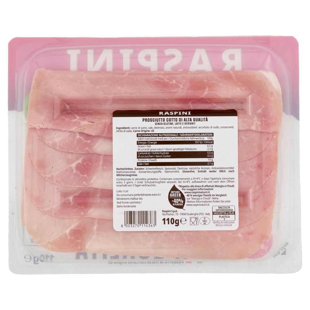 Prosciutto Cotto Alta Qualità Raspini 110 g in offerta da Il Gigante
