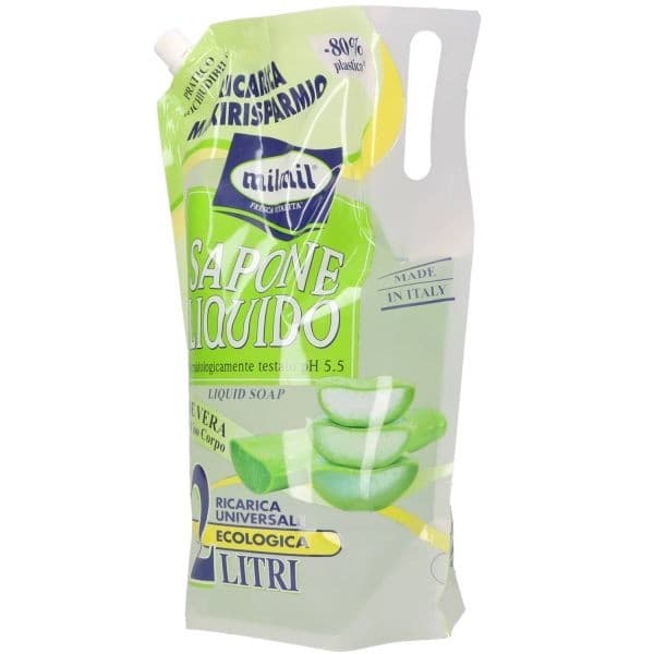 Milmil ricarica sapone liquido Aloe Vera, 2 L – Bennet