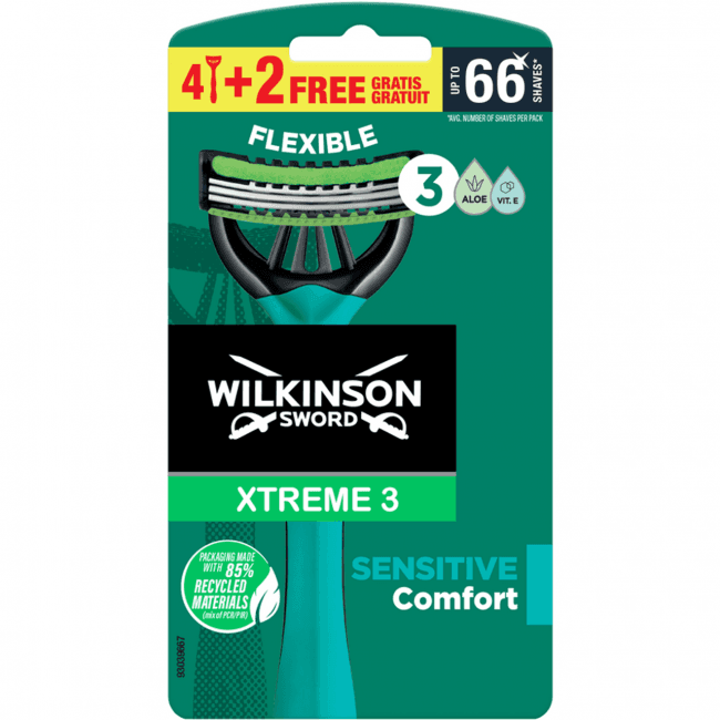 Wilkinson Rasio Xtreme 3 Sensitive, Conf. 4+2 pz – Carrefour