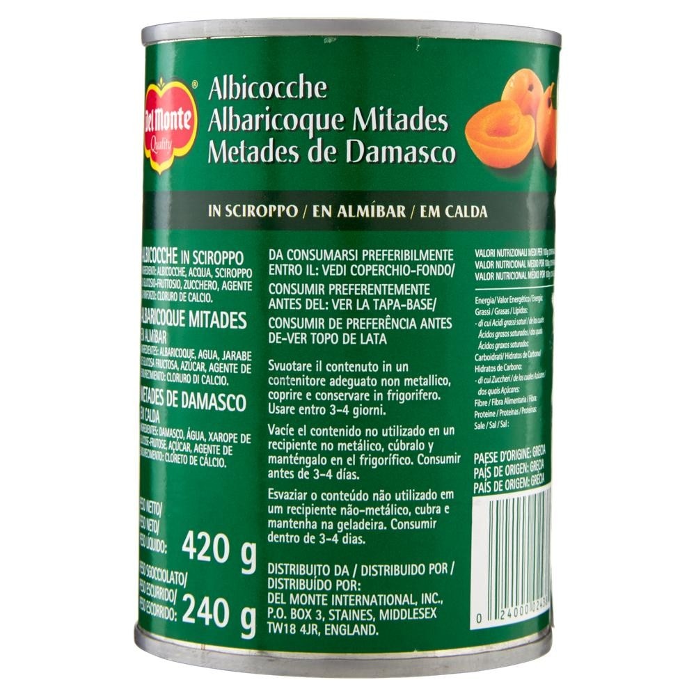 Albicocche sciroppate Del Monte 240 g in offerta da Bennet