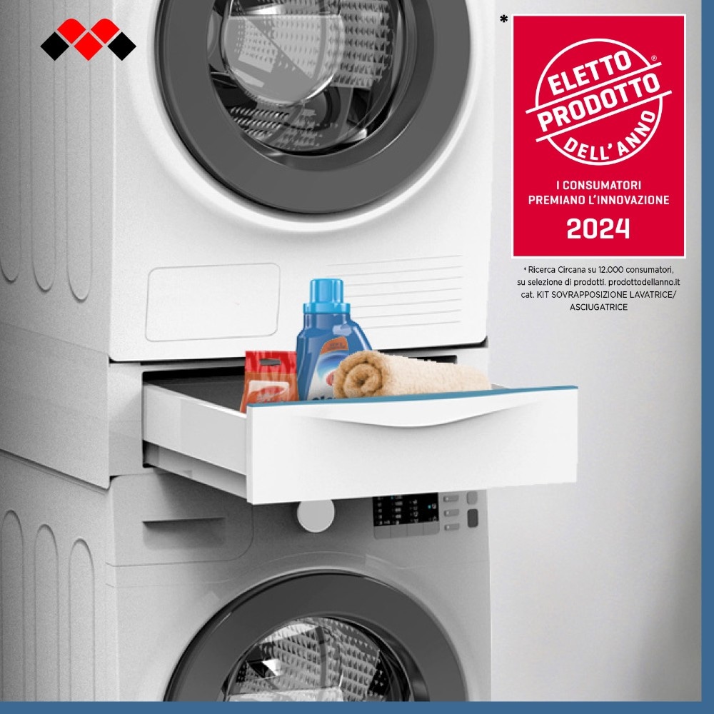 Meliconi kit sovrapposizionamento lavatrice/asciugatrice con ripiano Torre Wood in offerta da Unieuro