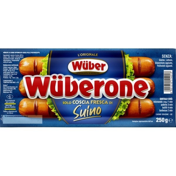 Wurstel Wuberone di Suino 3 x 250 g Wüber in offerta da Carrefour