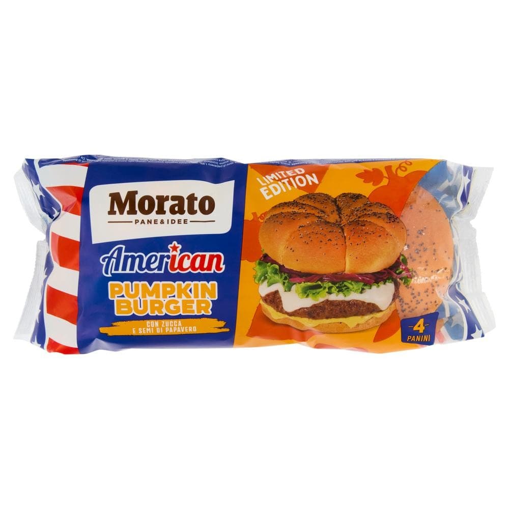 American Pumpking Burger con zucca e simi di papavero Morato, conf. da 4, g 300 – Bennet
