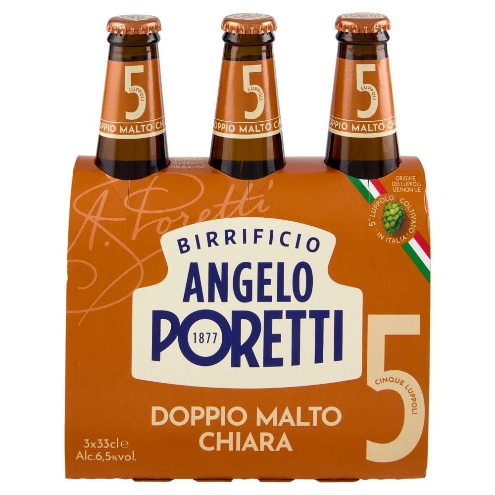 Birrificio Angelo Poretti 5 Luppoli Doppio Malto Chiara, 3 x 33 cl – Panorama