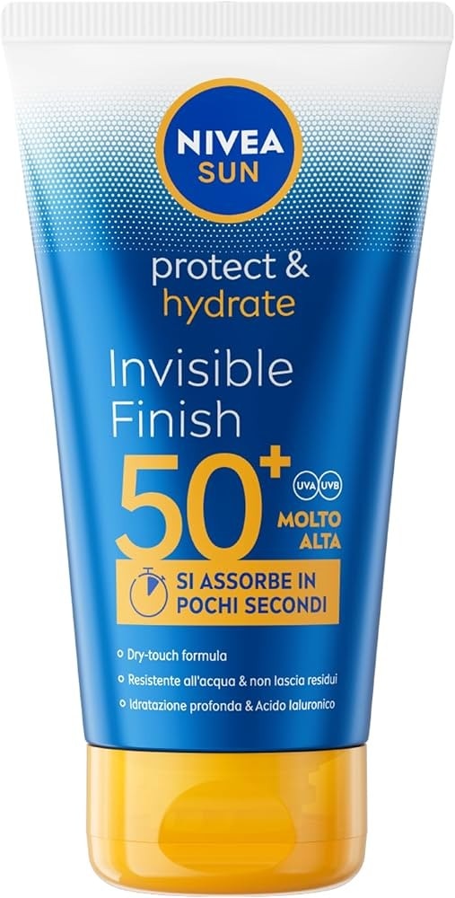 Lozione Solare Protect & Hydrate SPF 50+ Nivea Sun Invisible Finish 150 ml - Offerta nel negozio Carrefour