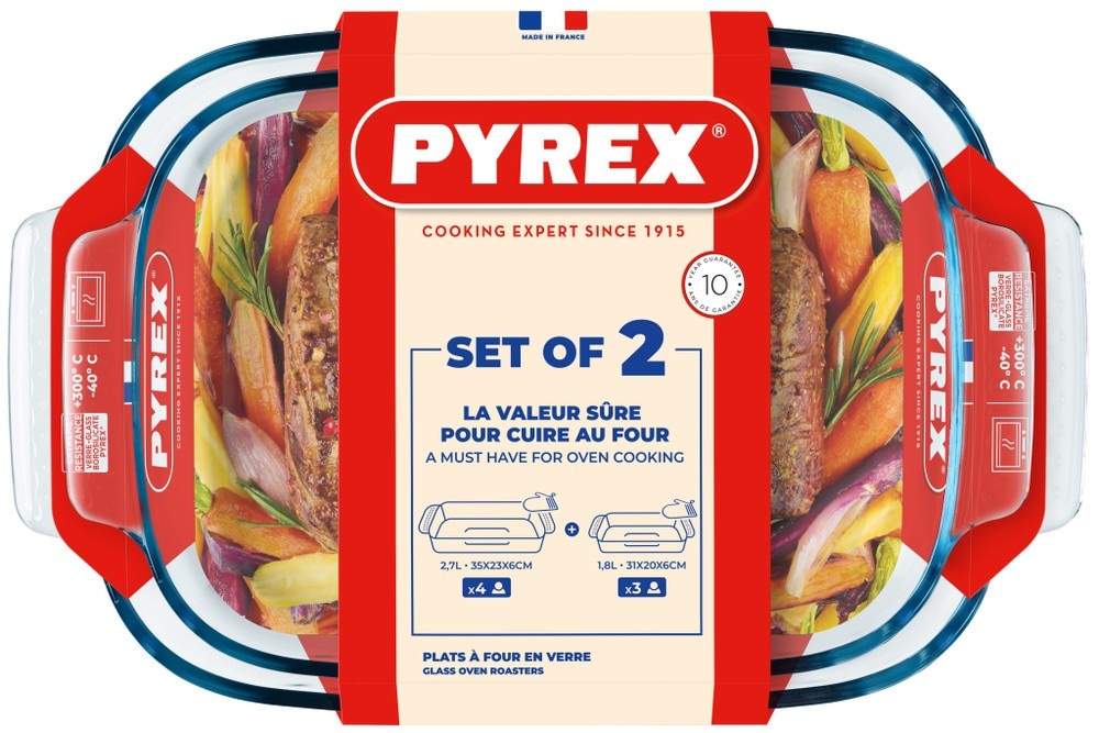 Set 2 teglie Classic 30x19 cm + 34x22 cm PYREX in offerta da Bennet