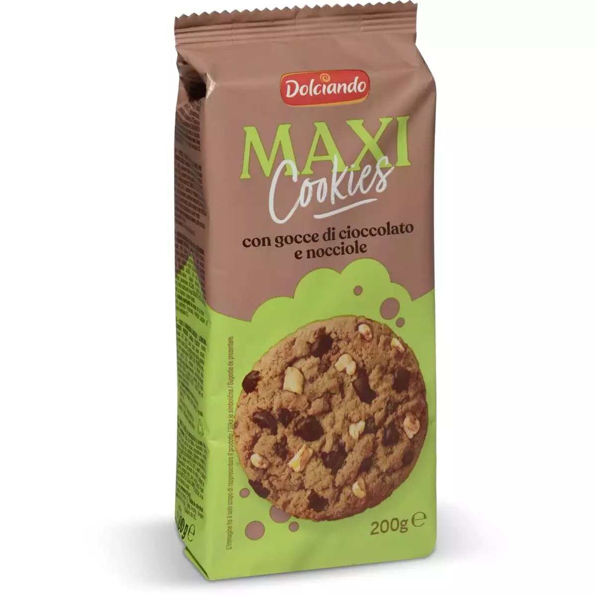 Maxi Cookies con Gocce di Cioccolato e Nocciole 200 g Dolciando in offerta da Eurospin