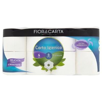Carta igienica Fior di Carta 4 veli, 8 rotoli in offerta da Panorama