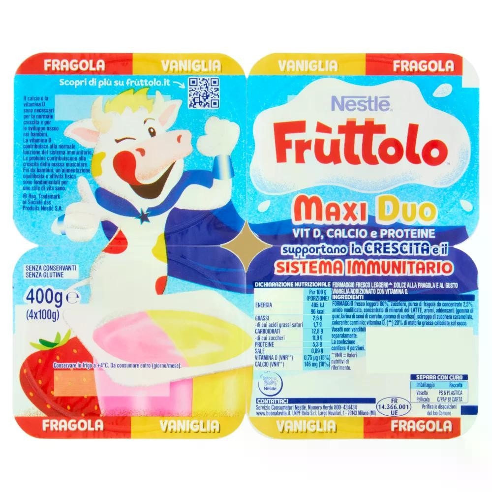 Fruttolo Maxi Duo Nestlé 4x100 g in offerta da Il Gigante