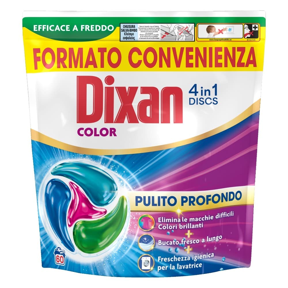 Dixan 4in1 Discs detersivo lavatrice, 60 discs – Il Gigante