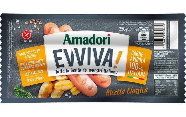 Wurstel Pollo e Tacchino Evviva Amadori 250 g in offerta da Carrefour