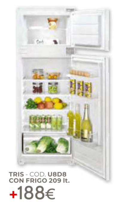 Tris con frigo Perla 209 lt. - Offerta nel negozio Mondo Covienza