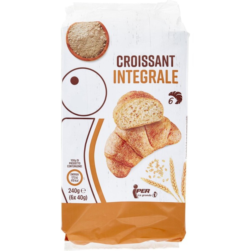 Croissant classico o integrale 6 pezzi 240 g Iper in offerta da Iper La grande i