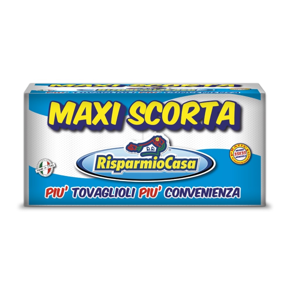 Tovaglioli Maxi Scorta 33x33 cm, 120 pezzi - Offerta nel negozio Risparmio Casa