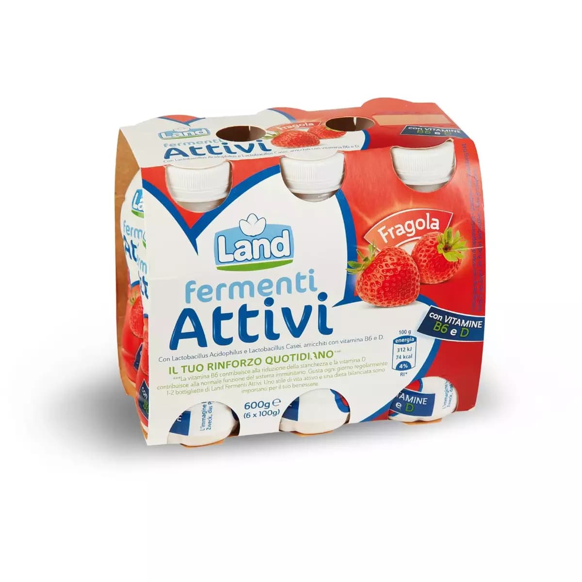 Land fermenti attivi alla fragola/multifrutti, 6 x 100 g – Eurospin