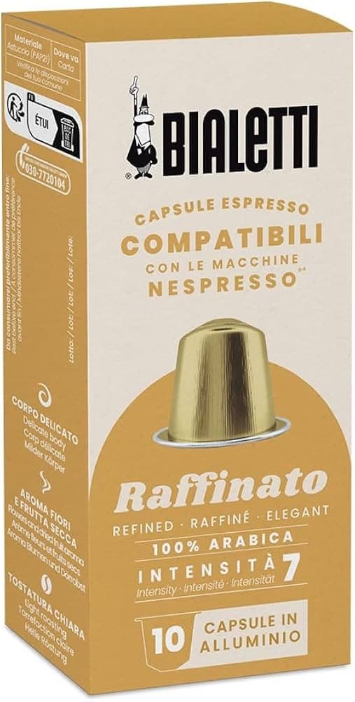 Bialetti Capsule Compatibili Nespresso Raffinato, 10 capsule – Comet