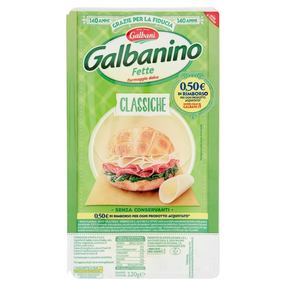 Galbanino fette classiche, 120 g – Bennet