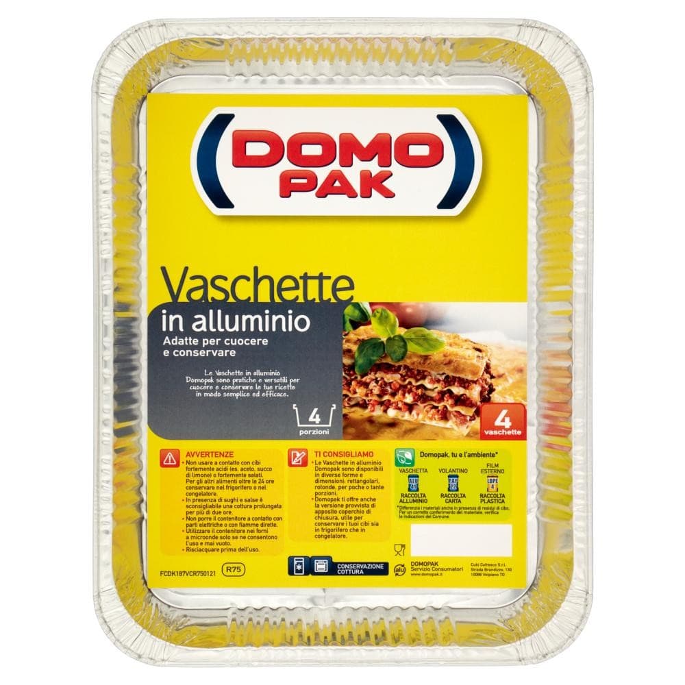Vaschette in Alluminio Senza Coperchio Domopak – Carrefour