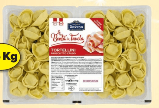 Tortellini al prosciutto crudo, 1,5 kg Davena – Carrefour