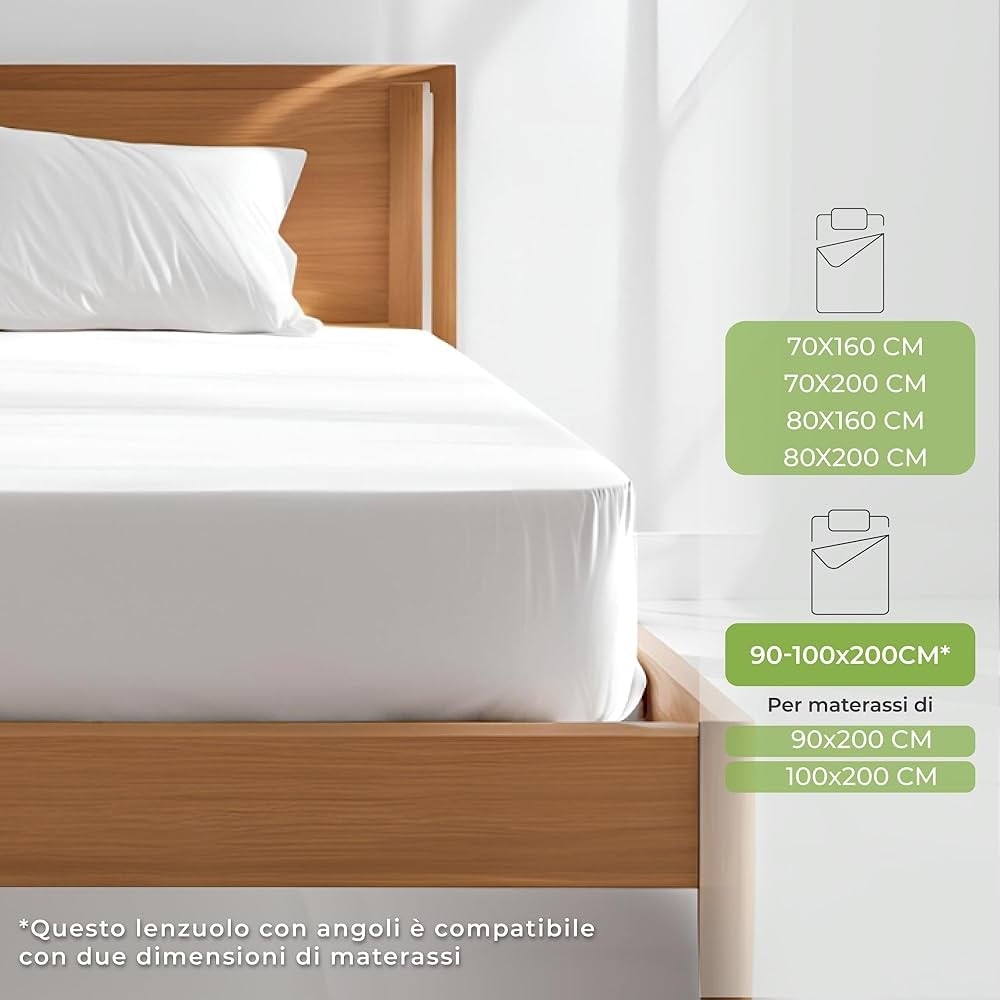 Lenzuolo con angoli singolo 90-100 x 200 cm Novitesse in offerta da ALDI