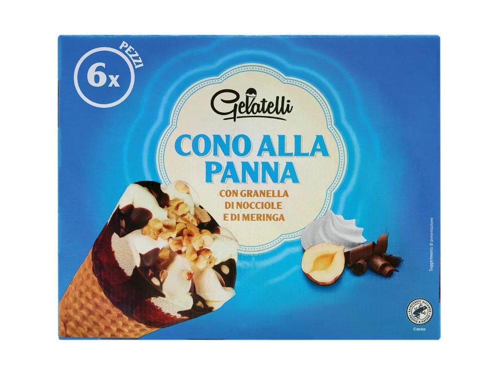 Gelatelli Cono alla panna 450 g confezione in offerta da Lidl