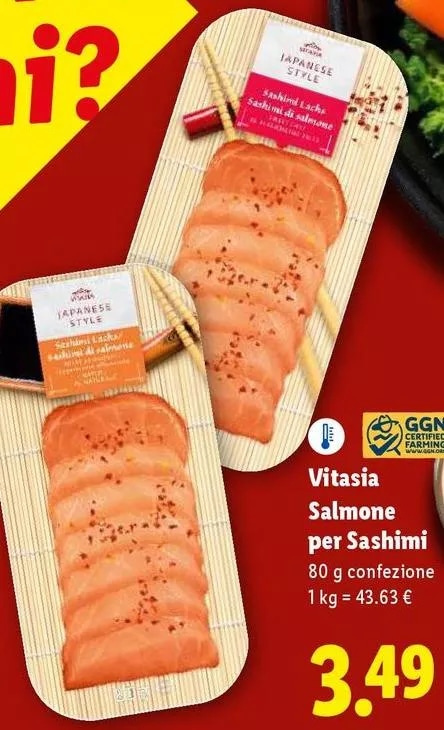 Vitasia Japanese Style Sashimi di salmone 80 g - Offerta nel negozio Lidl