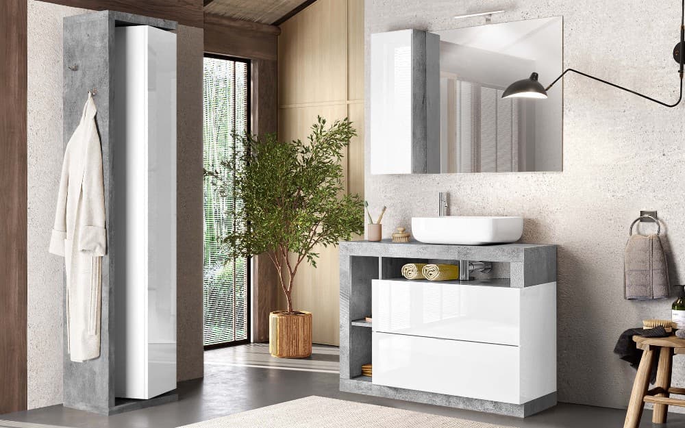 Componibile bagno Amburgo, 92x49x195h cm – Mondo Convenienza