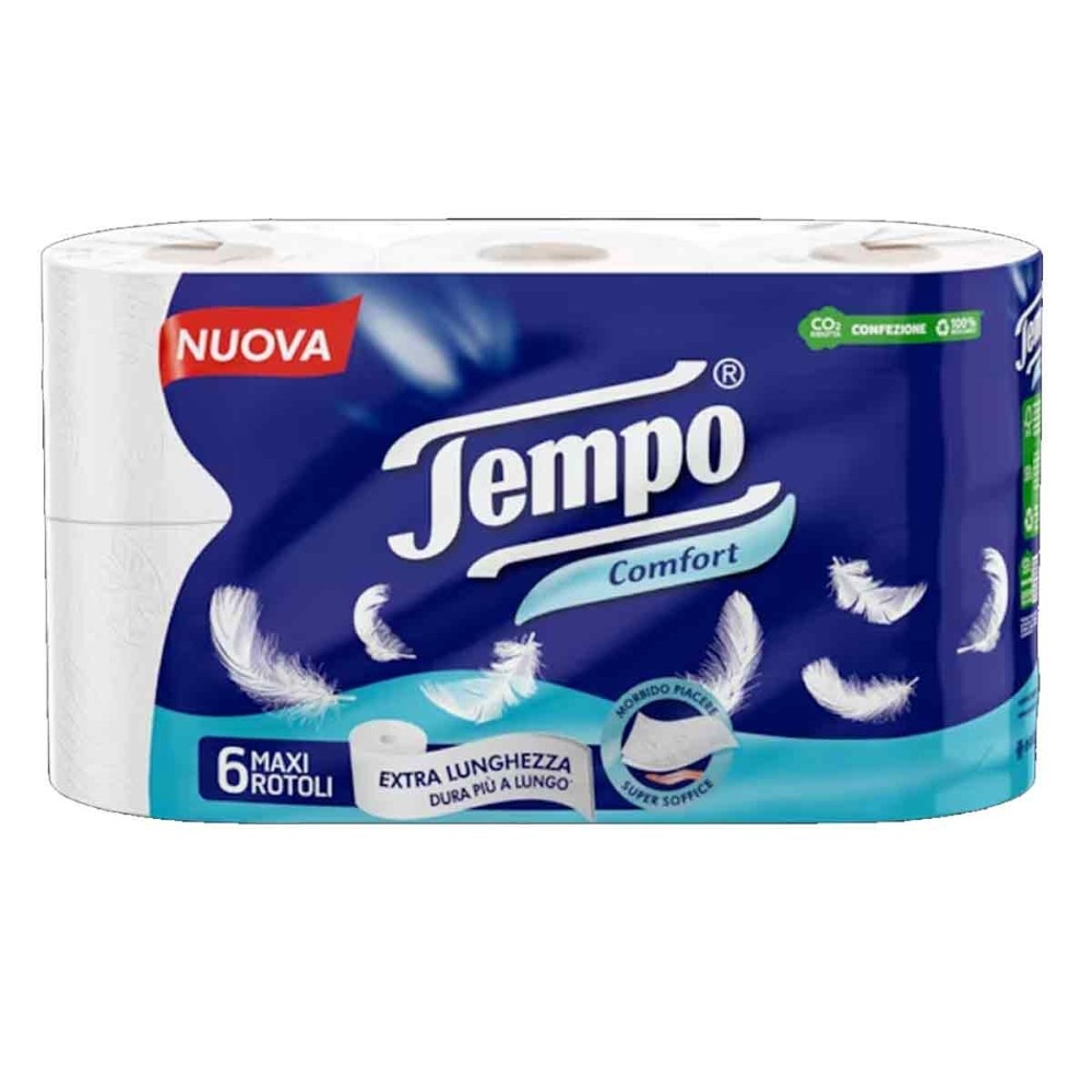 Tempo Carta Igienica Maxi Comfort 6 rotoli - Offerta nel negozio Risparmio Casa