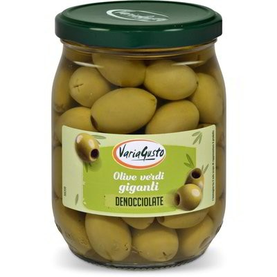 Olive verdi giganti denocciolate 560 g/sgocc. 260 g in offerta da Eurospin