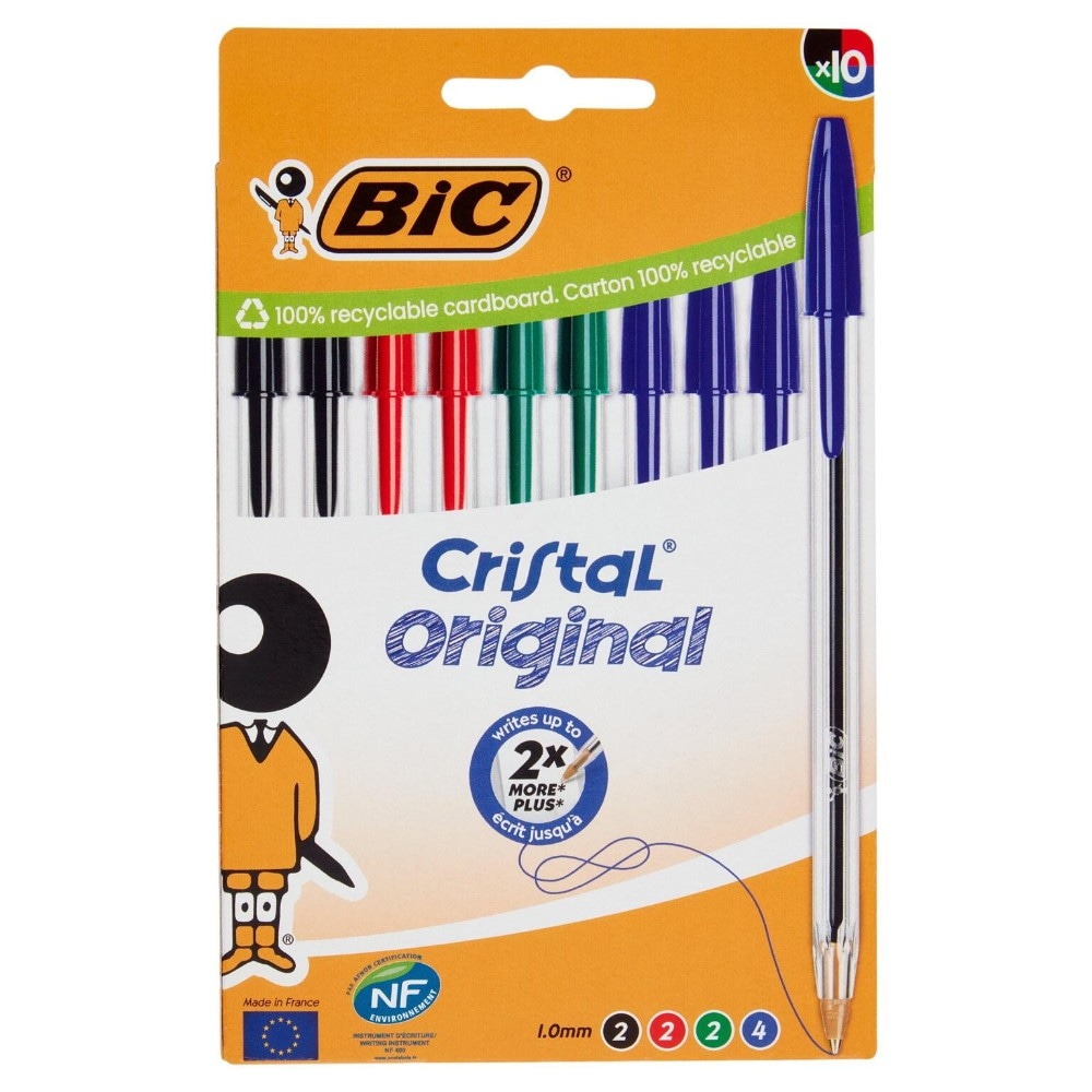 Penne a Sfera Cristal Bic conf. 10 pezzi in offerta da Carrefour