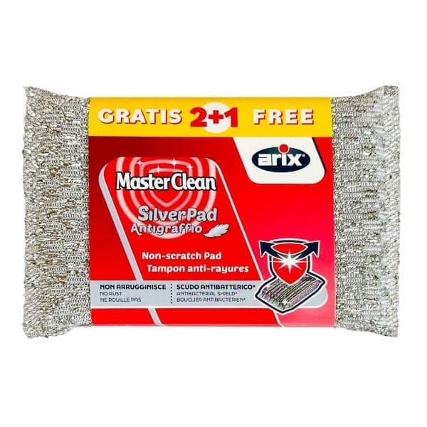 Masterclean spugna Silverpad antigraffio, 2 pz + 1 gratis – Bennet