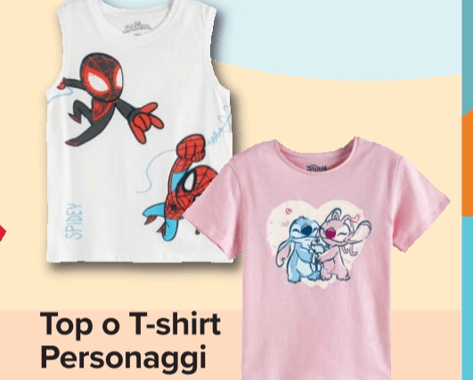 Top o T-shirt Personaggi 4-10 anni - Offerta nel negozio Carrefour