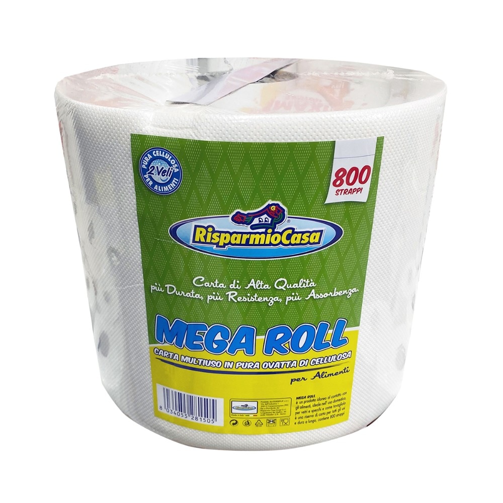 Rotolone Industriale Mega 2 800 strappi RisparmioCasa - Offerta nel negozio Risparmio Casa