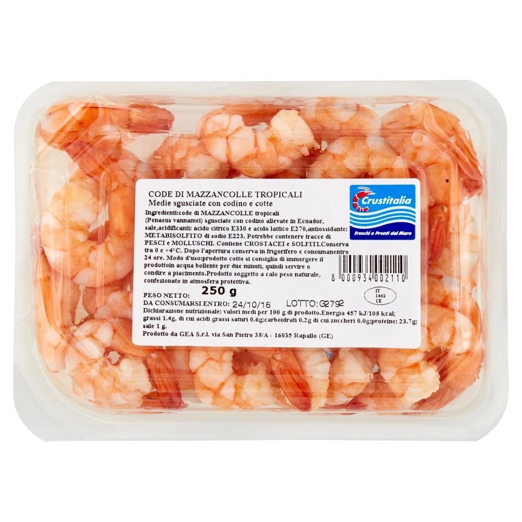 Code di Mazzancolle tropicali sgusciate precotte in offerta da Iper La grande i
