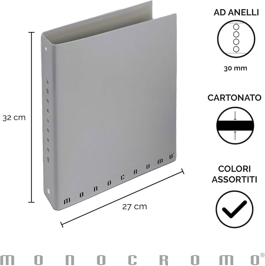 Cartellina ad anelli A4 Monocromo White 4 anelli cm 27x32 in offerta da Coop