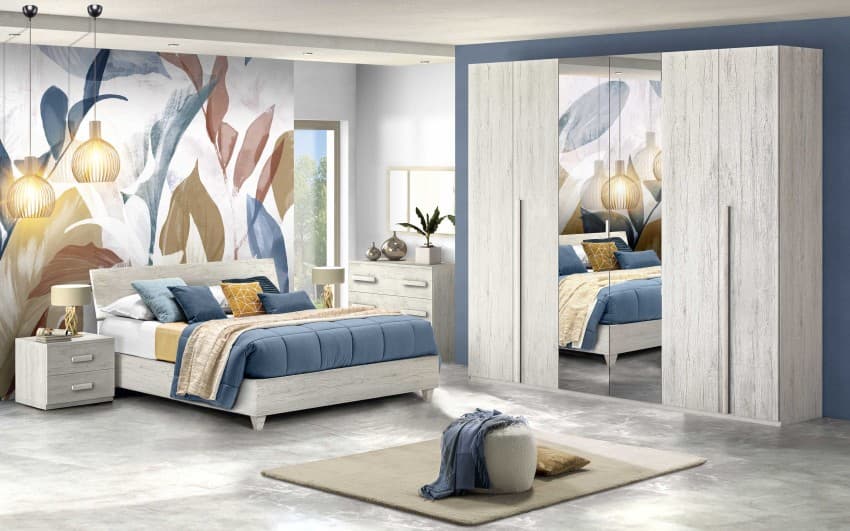 Camera 6 ante come foto con letto contenitore Sirio – Mondo Convenienza