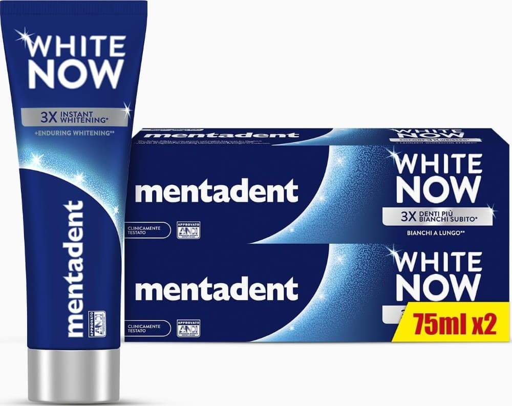 Dentifricio Mentadent White Now, 2 x 75 ml – Penny