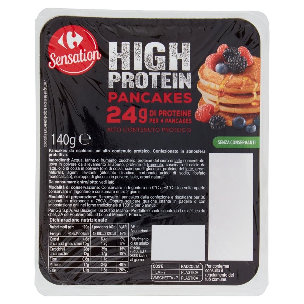 Pancakes proteici Sensation 140 g in offerta da Carrefour