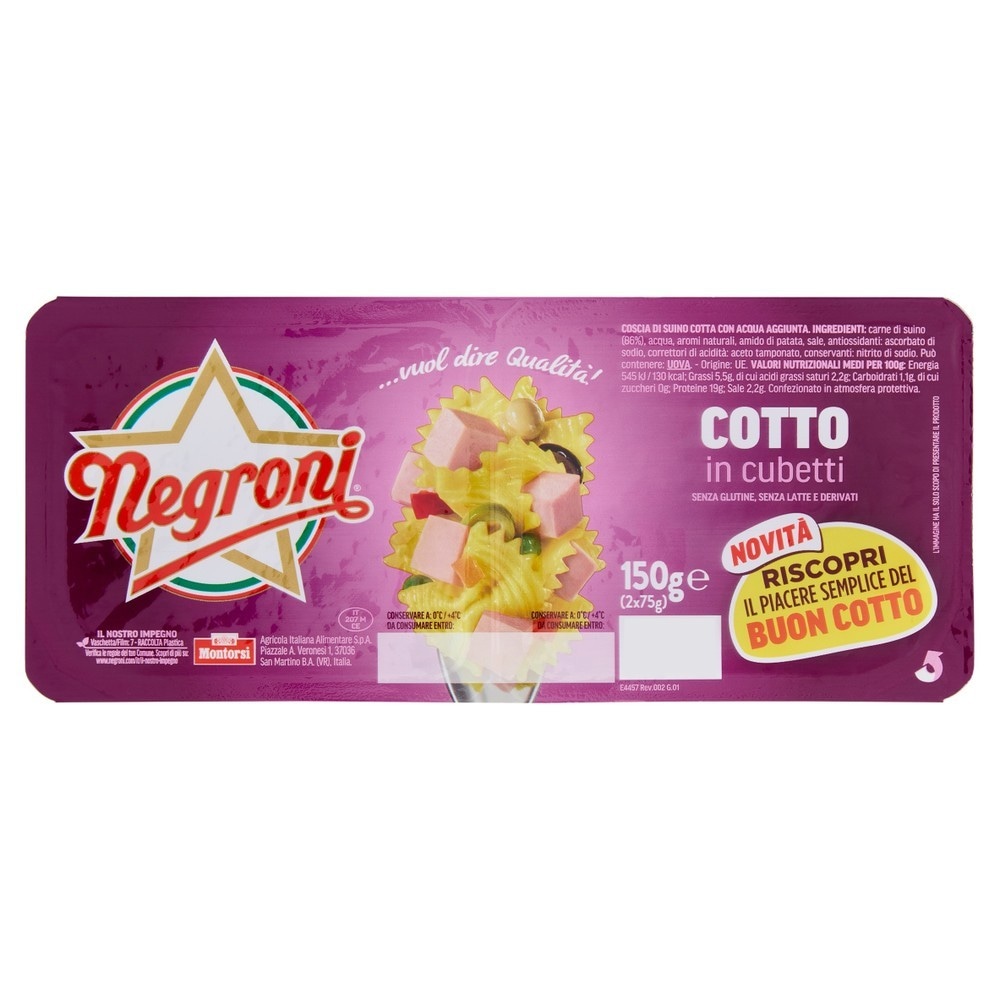 Prosciutto Cotto a cubetti g 150 - Offerta nel negozio Bennet