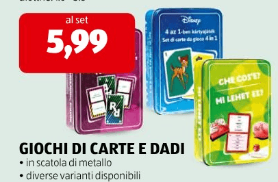 Disney Giochi di carte e dadi set in offerta da ALDI
