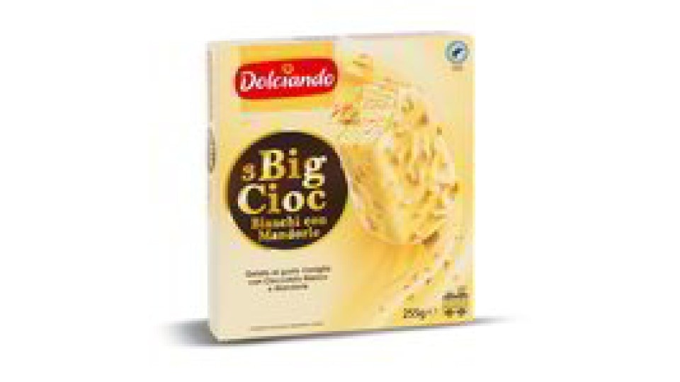 Big Cioc con mandorle / Big Cioc bianchi con mandorle 3 PZ, 255 g Dolciando in offerta da Eurospin