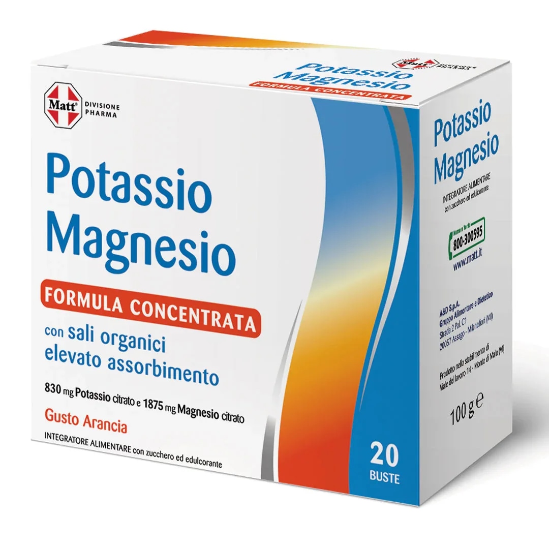 Matt integratore di potassio e magnesio 20 bustine - Offerta nel negozio Dm