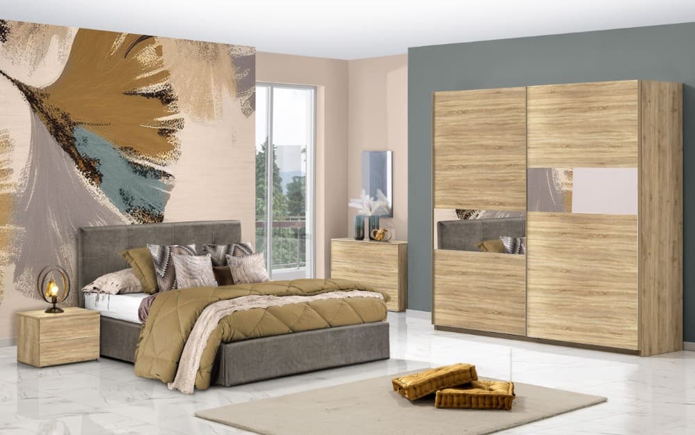 Camera Maxi scorrevole specchi con letto contenitore Donatella – Mondo Convenienza