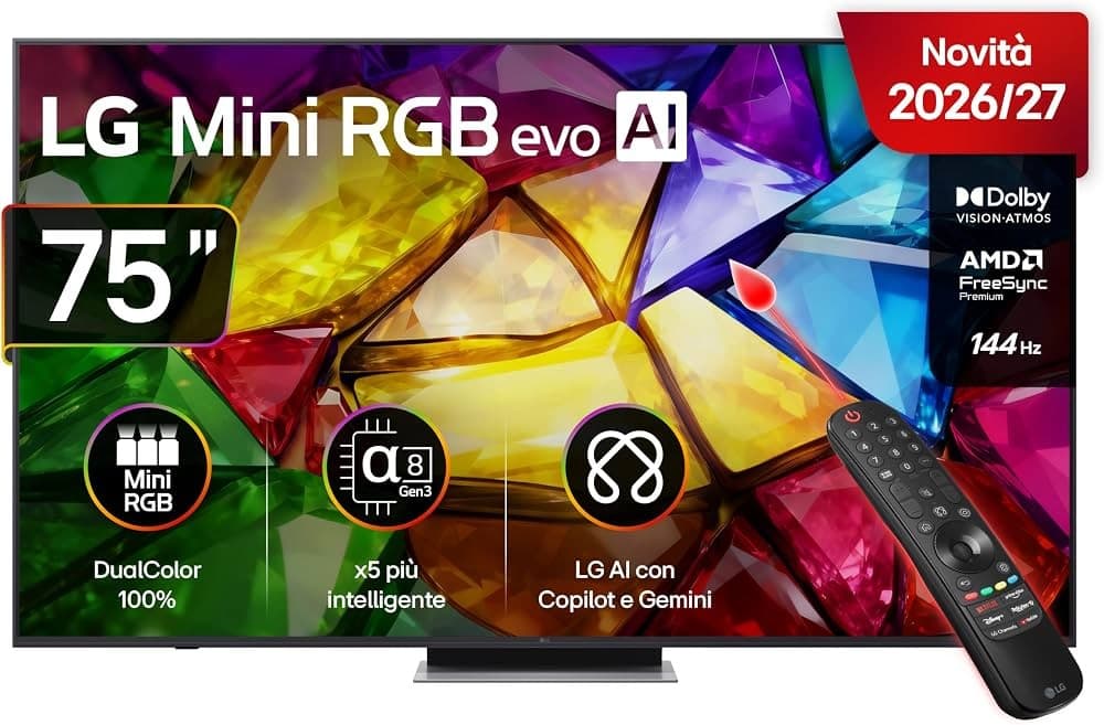 LG Mini RGB evo AI Smart TV 4K, 75" – Unieuro