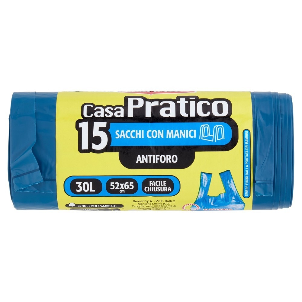 Sacchi con manici antiforo conf. da 15, L 30, cm 52x65 in offerta da Bennet