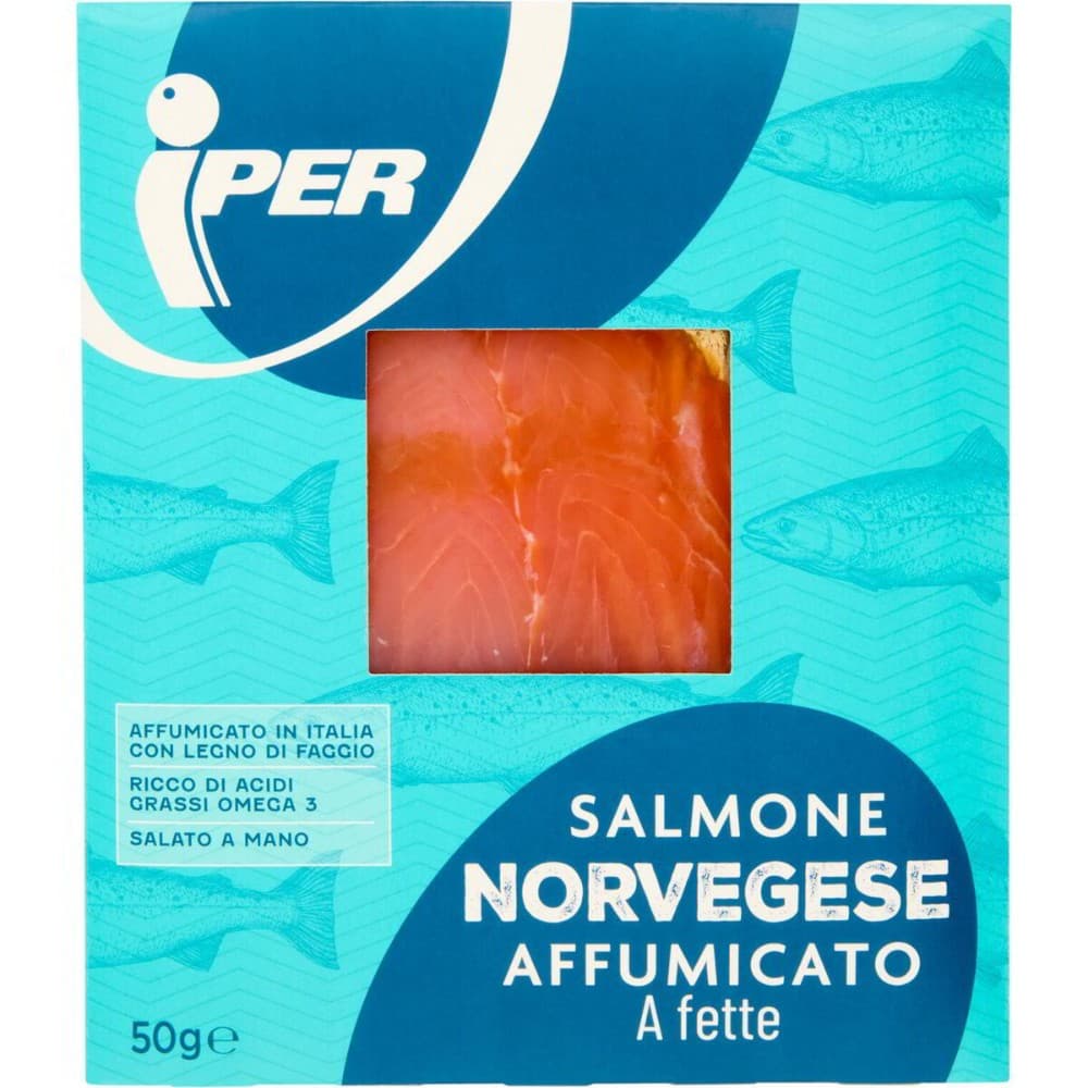Iper salmone Scozzese o Norvegese affumicato a fette 50 g in offerta da Iper La grande i