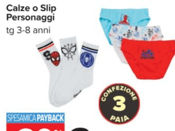Calze o slip personaggi, tg 3-8 anni, confezione 3 paia – Carrefour